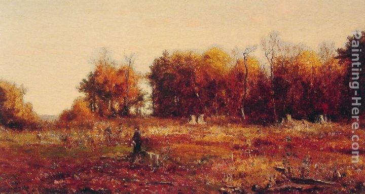 Jervis McEntee Gathering Autumn Leaves